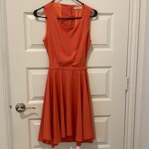 Coral dress with cute back buttons and cut out!